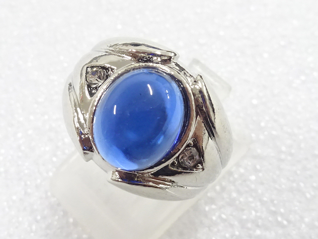 JAPANESE KIMONO / ANTIQUE COLORED STONE RING (SIZE 12)